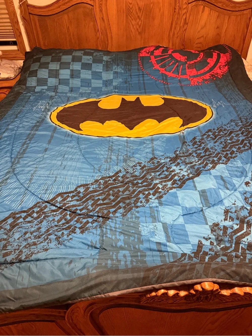 Vintage Batman Blue and Gray Superhero Reversible Twim Comforter